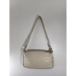 Cream Color Vintage Leather Y2K Shoulder Bag
